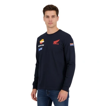 Koszulka męska Gas Speed Reps Mers bawełniana z długim rękawem granatowa