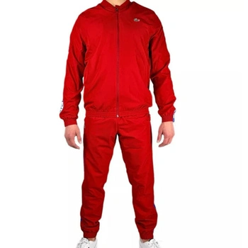 Kompletny męski dres Lacoste Sport spodnie + kurtka czerwony r. XS