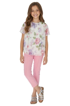 Spodnie dziewczęce Mayoral Straight materiałowe różowe