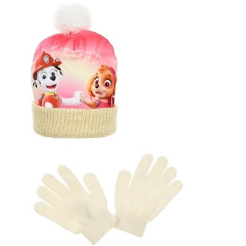 Komplet czapka rękawiczki Nickelodeon Paw Patrol zimowy kremowy