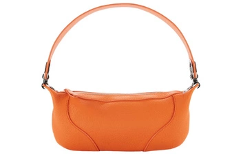 Torebka By Far Amira skórzana pomarańczowa