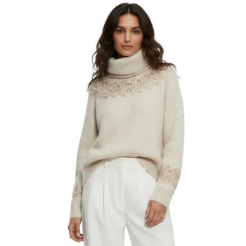 Sweter damski Zara wełniany z cekinami r. S