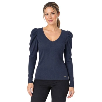 Bluzka damska Pepe Jeans Succi z bufkami granatowa r. XS