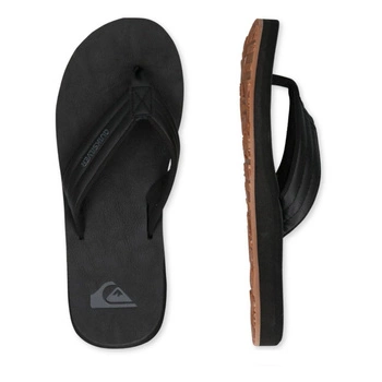 Klapki męskie Quiksilver Carver Nubuk japonki czarne