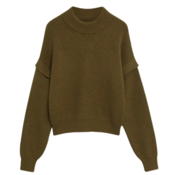 Sweter damski Mango khaki klasyczny