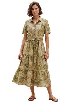 Sukienka koszulowa damska Desigual Agora stopniowana khaki safari