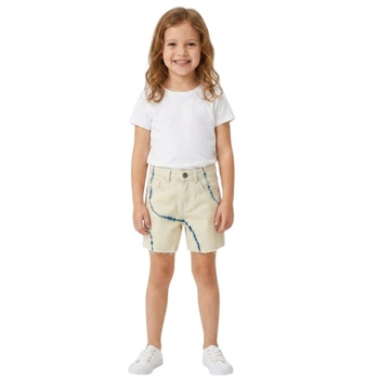 Spodenki krótkie dziewczęce ZARA jeansowe ecru szorty r. 116