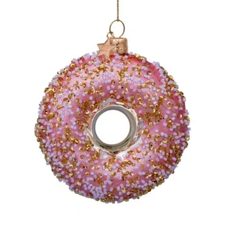 Bombka choinkowa Vondels donat z posypką ozdoba bożonarodzeniowa szklana