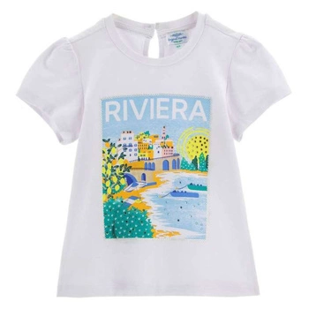 Koszulka dla dziewczynki Original Marines Riviera biała bawełniana