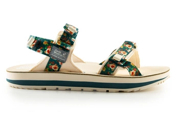 Sandały damskie Jack Wolfskin Outfresh Deluxe sportowe zielone w kwiatki