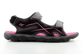 Sandały dziewczęce Regatta Kota Drift czarno-różowe młodzieżowe