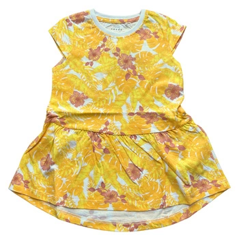 Sukienka dziewczęca Name It Vigga bawełniana w kwiaty żółta