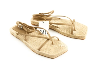 Sandały damskie ZARA boho espadryle i minimalistyczne paski r. 39