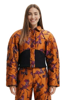 Kurtka damska Desigual Maitrepierre zimowa pomarańczowa