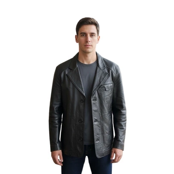 Kurtka męska Sir Raymond Tarilor skórzana marynarkowa czarna