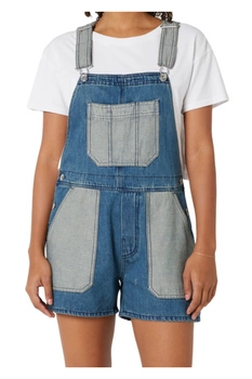 Spodenki damskie Brixton Costa Overall ogrodniczki jeansowe