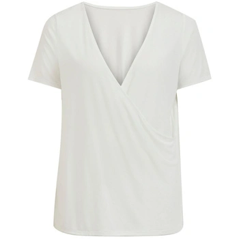 Bluzka damska Vila Modelina biała z głębokim dekoltem