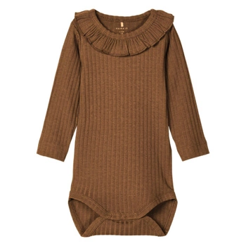 Body niemowlęce Name It Serida brązowe dziewczęce r. 52