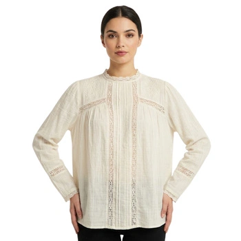 Bluzka damska Zara oversize kremowa boho