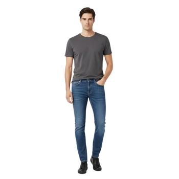 Spodnie męskie Calvin Klein jeansowe niebieskie cieniowane