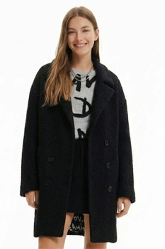 Płaszcz damski Desigual London wełniany czarny