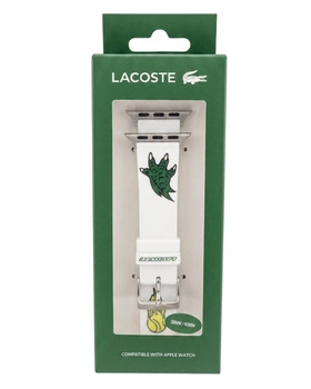 Pasek silikonowy Lacoste do zegarka Apple Watch 38/40 mm biały