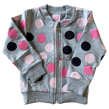 Bluza dziewczęca Chicco bawełniana szara zasuwana w groszki