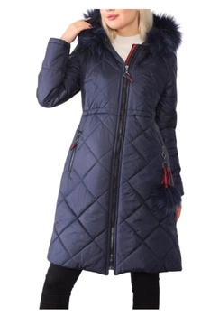 Płaszcz damski Dewberry pikowany zimowy granatowy r. S