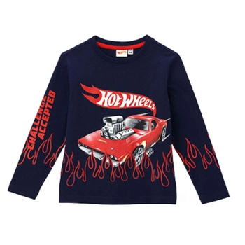 Koszulka dla chłopca Original Marines Hot Wheels granatowa z długim rękawem
