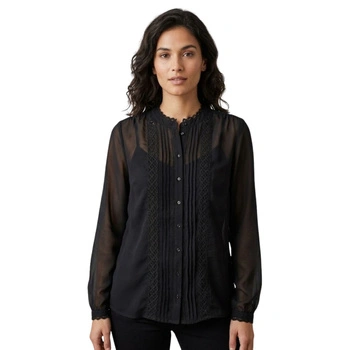 Koszula damska Pepe Jeans Sonia lekka prześwitujaca czarna