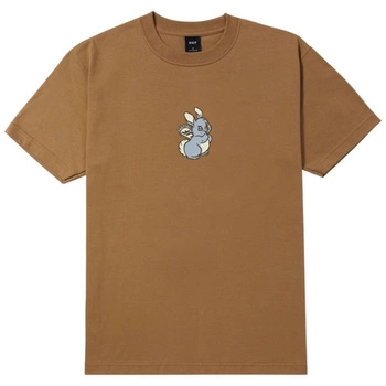Koszulka męska HUF Bad Hare Day bawełniana brązowa print królik