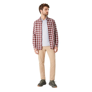 Koszula męska Lacoste Regular Fit Check Print bawełniana w kratkę czerwono-biała r. 39