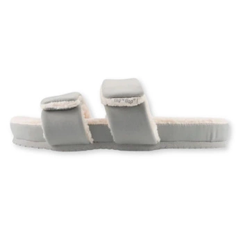 Kapcie damskie Flip Flop Double Strap Paddy ciepłe wygodne klapki szare