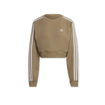 Bluza damska Adidas Original University T Cropped Sweatshirts baełniana crop krótka khaki