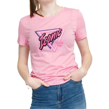 Koszulka damska Guess Iconic t-shirt różowy z nadrukiem