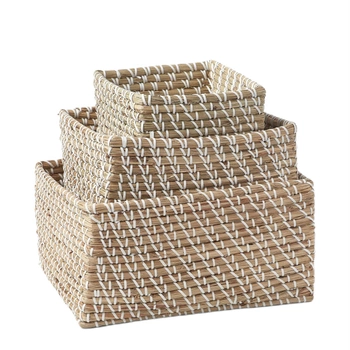 Kosze do Przechowywania z Trawy Morskiej Westwing Aleya boho styl 3 szt