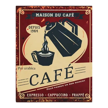 Metalowa tabliczka Antic Line Cafe ozdobna retro do kawiarni 20x25 cm