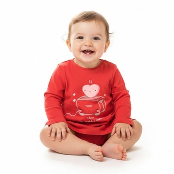 Koszulka dziecięca Chicco bawełniana z długim rękawem czerwona