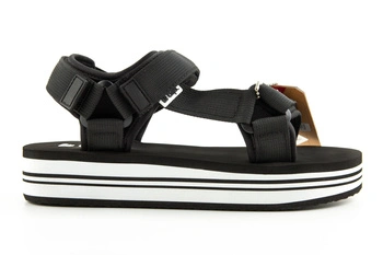 Sandały damskie Lee Cooper czarne na platformie sportowe