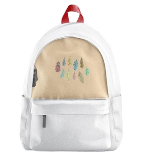 Plecak Bonamaison unisex lekki print piórka