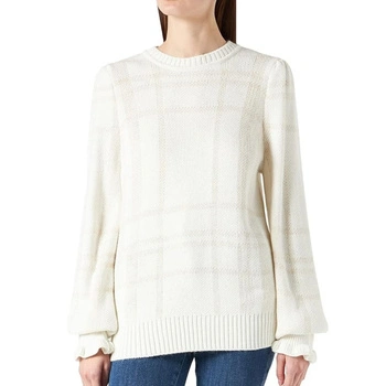 Sweter damska Naf Naf Tile klasyczny w kolorze złamanej bieli