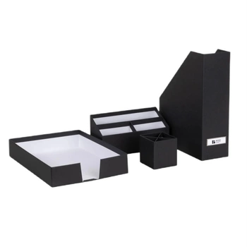 Komplet organizerów biurowych Bigso Box of Sweden Hugo 4 elementy czarny