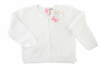 Sweter dziewczęcy Chicco bawełniany biały rozpinany