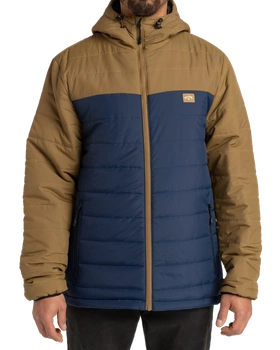 Kurtka męska Billabong Surf Check pikowana z kapturem brązowo granatowa