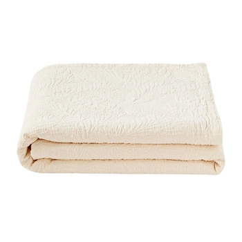 Narzuta na łóżko Panra bawełniana ecru premium 230x250 cm