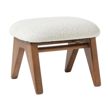 Taboret drewniany Westwing Boucle z drewna litego stołek