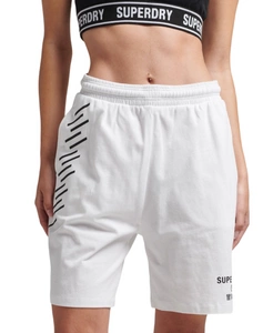 Spodenki damskie Superdry Core Sport Boy dresowe białe