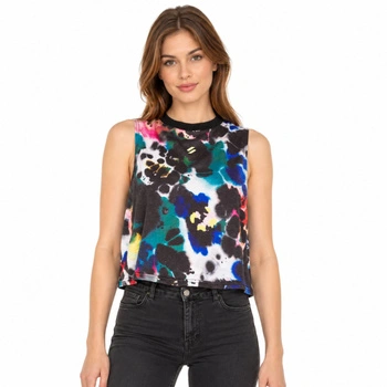 Koszulka damska Superdry Run Cropped Kolorowy top tie-dye bez rękawów r. XS