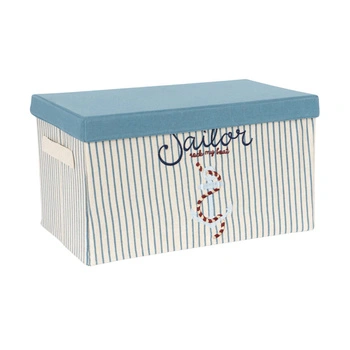 Pudełko z pokrywą Konges Sløjd do przechowywania w paski motyw marynarski duże