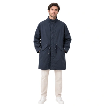 Kurtka męska Zara długa parka oversize granatowa r. S-M